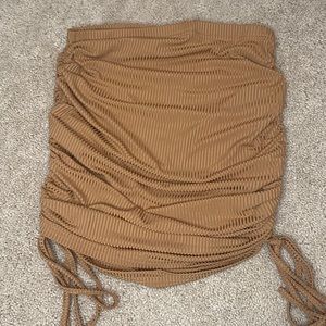 Shein Tan Ribbed Skirt